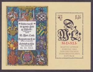 GERMANY - SC#2378 Martin Luther bible page religion Souvenir Sheet (1983) MNH