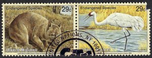 United Nations #620-621 2x29¢  1993 Endangered Species. Used.