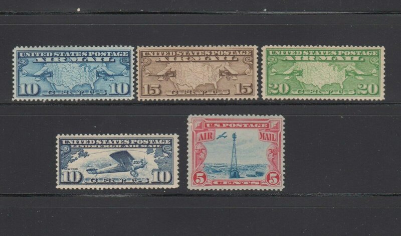 US,C7-C9,C10,C11,MNH,VF-XF,1920'S AIRMAIL COLLECTION MINT NH,OG