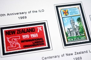 COLOR PRINTED NEW ZEALAND 1967-1989 STAMP ALBUM PAGES (93 illustrated pages)