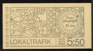 SWEDEN SC# 1224a COMP BKLT/5  VF/MNH 1977