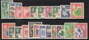 FIJI SG249/66b 1938-55 DEFINITIVE SET MTD MINT