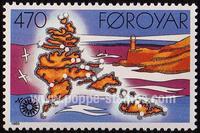 Faroe Islands SG#121 Mint - 1985 470ore  - Lighthouses, Maps