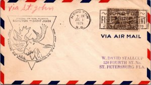 Canada 1929 FFC - Airmail - Moncton, NB To St John NB - F72105