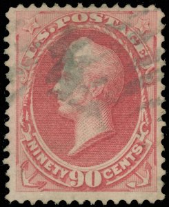 Scott #155 90¢, SHIELD Fancy Cancel, Thin & Tear Fault (s-e PS-ST 34) SCV $350