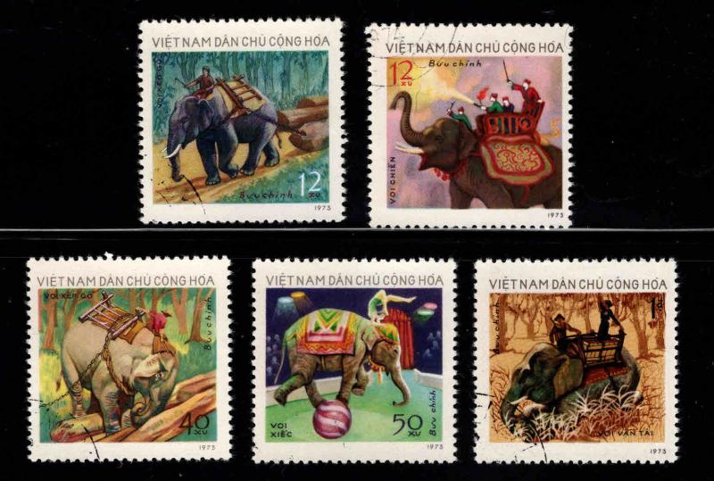 North Viet Nam Scott 724-728 Used CTO Elephant set