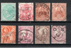 Australia - New South Wales 1890-99 values to 1s between SG 333b and O43 FU CDS