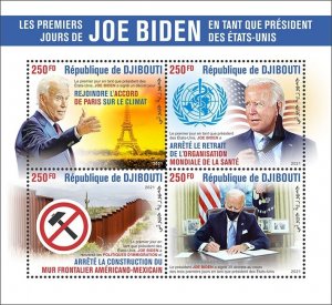 DJIBUTI - 2021 - Joe Biden. US President - Perf 4v Sheet  - Mint Never Hinged
