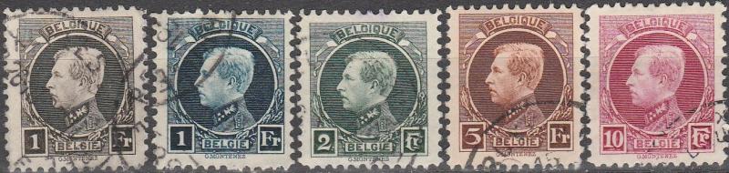 Belgium #165-9 F-VF Used  CV $22.50  (A14984)