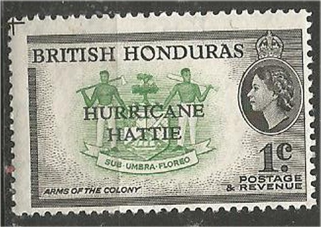 BRITISH HONDURAS, 1962 mint 1c  Overprinted Scott 163