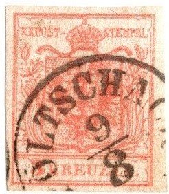 1850 Austria Scott #- 3 3 Kreuzer Coat of Arms Used