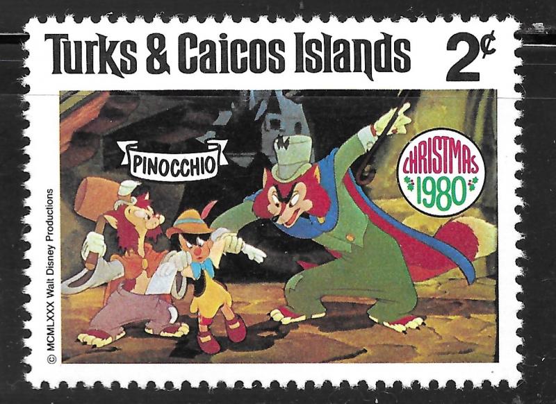 Turks & Caicos Islands #445 2c Christmas-Scenes from Pinocchio MHR