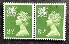 Great Britain Wales WMMH11, Used, 2 in Horizontal Pattern