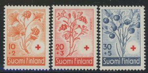 Finland 1958 Flowers Red Cross set Sc# B151-53 NH