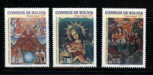 BOLIVIA 1997 SCOTT# 1020-1022 CHRISTMAS MNH AS SHOWN