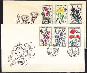 Czechoslovakia, Scott cat. 1241-1246. Various Flowers issue. ^