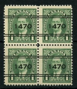 ? #2-231 ST. HYACINTHE, Mufti issue Cat $40 PRECANCEL BLOCK Canada