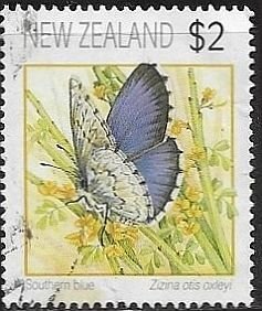 1991 New Zealand  Southern Blue Butterfly  SC# 1075 Used