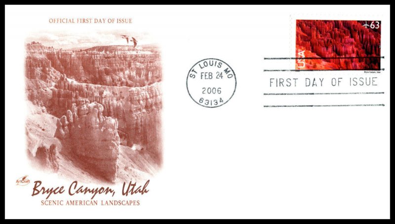2006 Scenic Bryce Canyon Utah Sc C139 airmail 63c FDC with ArtCraft cachet