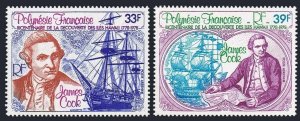 Fr Polynesia C154-C155,MNH.Michel 248-249. James Cook,1978.Sailing ships.