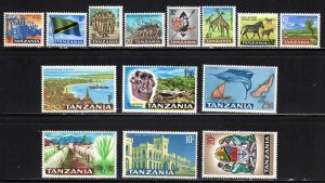 Tanzania #5-18 ~ Cplt Set of 14 ~ Mint, NH (65c Diag. Crease) ~ (1965)