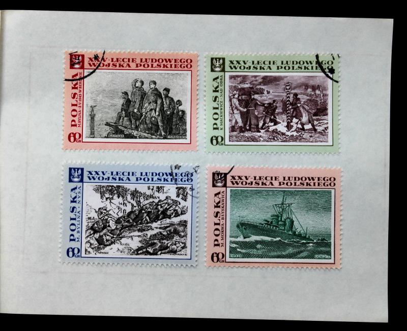 Poland Stamps Sc#1610-19 CTO on Original Approval Sheets with Descriptions