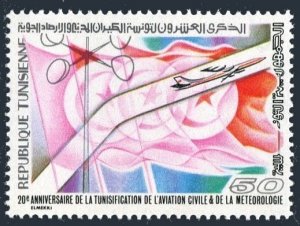 Tunisia  736, MNH. Michel 949. Tunisian Civil Aviation and Meteorology, 1976.