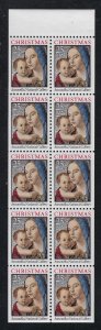 SCOTT 2514 1990 25 CENT MADONNA & CHILD ISSUE MINT BOOKLET PANE OF 10 NH OG VF!