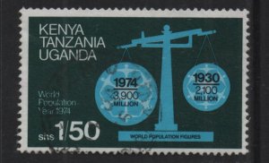 Kenya, Uganda, & Tanzania #298 used 1974 world population year 1.50s