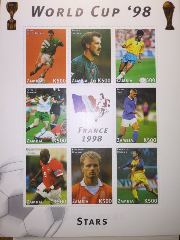 ZAMBIA WORLD CUP STARS FRANCE 1998 SHEET