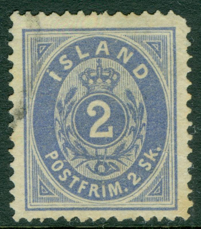 ICELAND : 1873. Scott #1 Used. Well centered with good color. RARE. Cat $3,000.