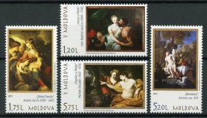 Moldova Art Stamps 2019 MNH Nude Paintings Nudes Andrea Sacchi Desubleo 4v Set