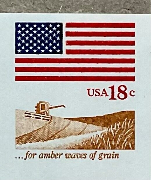 1890a Flag & Grain 18 cent IMPERF ERROR Block of 4 no tagging VF MNH