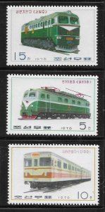 Korea 1976 Locomotives Trains Sc 1443-1445 MNH A2929