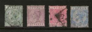 Cyprus 1882 Queen SG 16-19 FU 