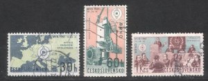 Czechoslovakia 1961 Sc#1060-1062 Cancelled