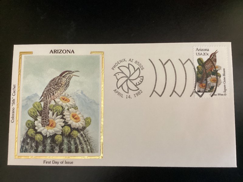 US Scott #1955 Arizona FDC unaddressed Colorano Silk Cactus Wren Saguaro Blossom