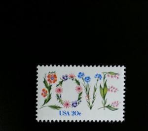 1982 20c Love, Flowers Scott 1951 Mint F/VF NH