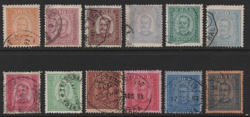 Portugal Scott #68-78 Complete Set Used Stamps, CV $287.75