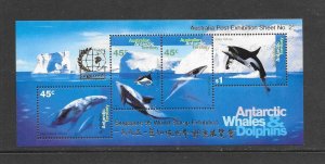 WHALES-  AUSTRALIAN ANTARCTIC TERRITORY #1L97b  SINGAPORE '95  S/S  MNH