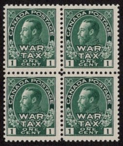 CAN SC #MR1 MNH B4 1915 1c War Tax Stamp CV $330.00