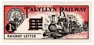 (I.B) Talyllyn Railway : Uprated Letter Stamp 1/- on 11d OP