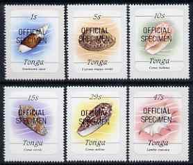 Tonga 1984-85 Marine Life (Shells) self-adhesive 6 values...