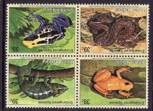 United Nations New York-Sc#911a- id8-unused NH set-Endangered-Snakes-Frogs-2006-