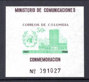 Colombia 725 United Nations Souvenir Sheet MNH VF