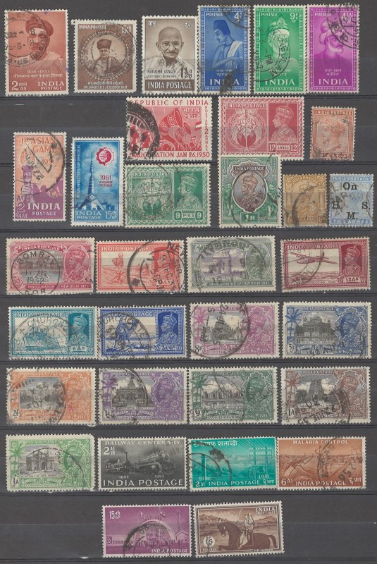 COLLECTION LOT # 3708 INDIA 33 STAMPS 1882+ CV+$37