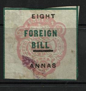 India 1898 8 Annas Foreign Bill (BF# 27) Used - S1190