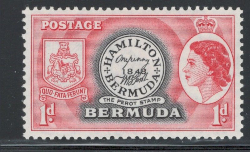 Bermuda 1953 Queen Elizabeth II & Perot Stamp 1p Scott # 144 MH
