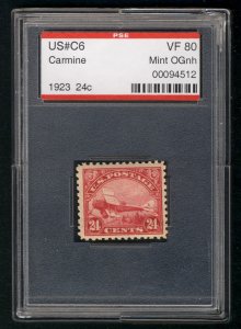 MALACK C6 VF OG NH, w/PSE (GRADED 80 ENCAPSULATED), ..MORE.. g8887