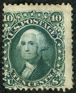 US #68 SCV $950. F/VF mint hinged, very fresh color, Scarce mint stamp, 10c W...